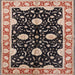 Square Mid-Century Modern Red Oriental Rug, urb2872