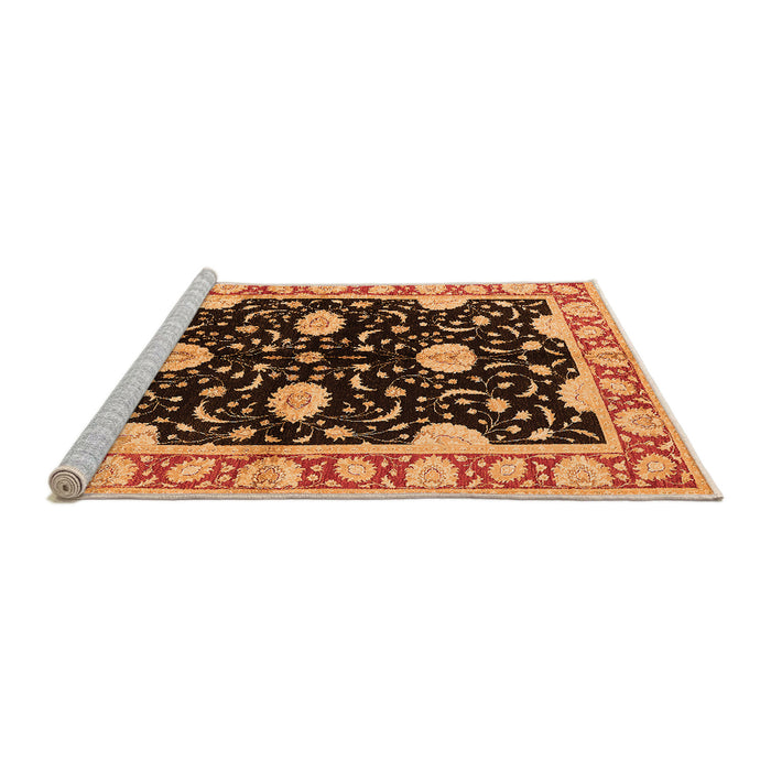 Sideview of Machine Washable Oriental Orange Industrial Area Rugs, wshurb2872org