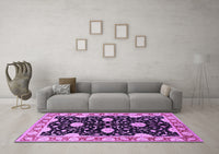 Machine Washable Oriental Purple Industrial Rug, wshurb2872pur