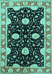 Oriental Turquoise Industrial Rug, urb2872turq