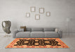 Machine Washable Oriental Orange Industrial Area Rugs in a Living Room, wshurb2872org