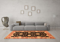 Machine Washable Oriental Orange Industrial Rug, wshurb2872org