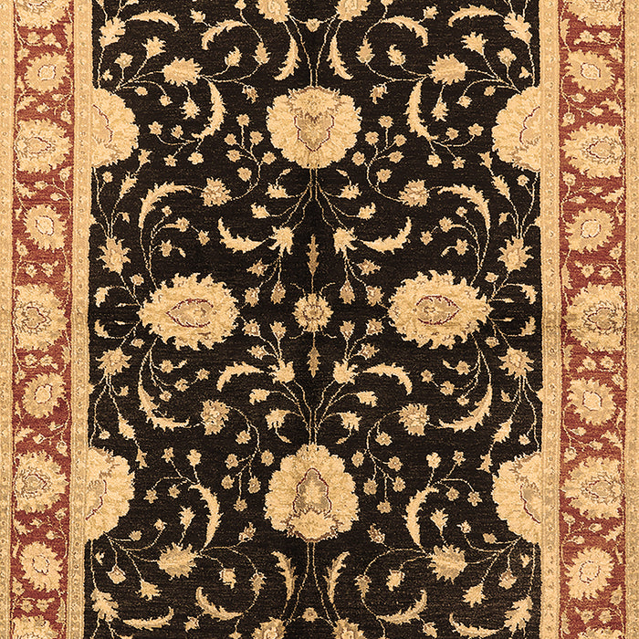 Machine Washable Oriental Brown Industrial Rug, wshurb2872brn