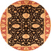 Round Oriental Orange Industrial Rug, urb2872org