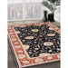 Mid-Century Modern Red Oriental Rug in Family Room, urb2872