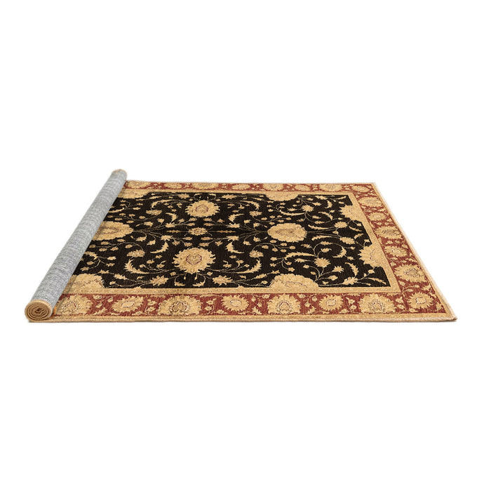 Sideview of Machine Washable Oriental Brown Industrial Rug, wshurb2872brn