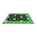 Sideview of Machine Washable Oriental Emerald Green Industrial Area Rugs, wshurb2872emgrn