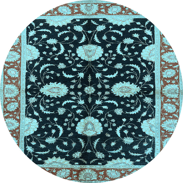 Round Oriental Light Blue Industrial Rug, urb2872lblu