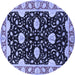 Round Oriental Blue Industrial Rug, urb2872blu