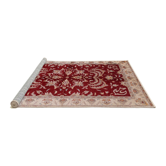 Sideview of Machine Washable Industrial Modern Red Rug, wshurb2873