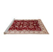 Sideview of Machine Washable Industrial Modern Red Rug, wshurb2873