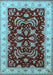 Machine Washable Oriental Light Blue Industrial Rug, wshurb2873lblu