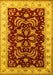 Machine Washable Oriental Yellow Industrial Rug, wshurb2873yw