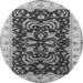 Round Oriental Gray Industrial Rug, urb2873gry