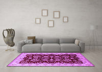 Machine Washable Oriental Purple Industrial Rug, wshurb2873pur