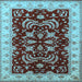 Square Oriental Light Blue Industrial Rug, urb2873lblu