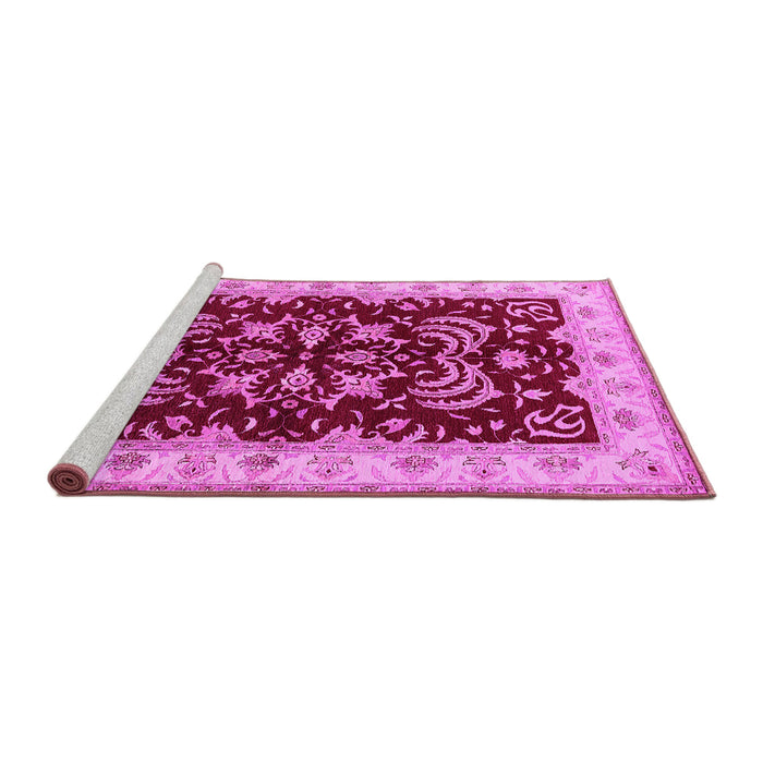 Sideview of Machine Washable Oriental Pink Industrial Rug, wshurb2873pnk