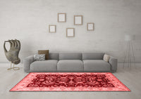 Machine Washable Oriental Red Industrial Rug, wshurb2873red