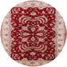 Round Mid-Century Modern Red Oriental Rug, urb2873