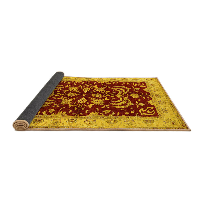 Sideview of Oriental Yellow Industrial Rug, urb2873yw