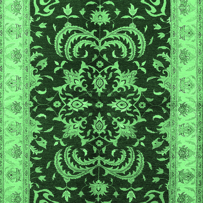 Machine Washable Oriental Emerald Green Industrial Area Rugs, wshurb2873emgrn