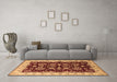 Machine Washable Oriental Brown Industrial Rug in a Living Room,, wshurb2873brn