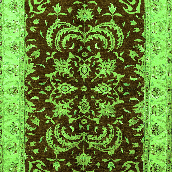 Machine Washable Oriental Green Industrial Area Rugs, wshurb2873grn