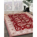 Mid-Century Modern Red Oriental Rug in Family Room, urb2873