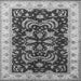 Square Machine Washable Oriental Gray Industrial Rug, wshurb2873gry