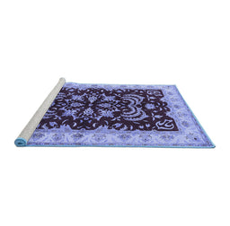Sideview of Machine Washable Oriental Blue Industrial Rug, wshurb2873blu