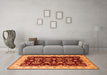 Machine Washable Oriental Orange Industrial Area Rugs in a Living Room, wshurb2873org