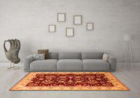 Machine Washable Oriental Orange Industrial Rug, wshurb2873org