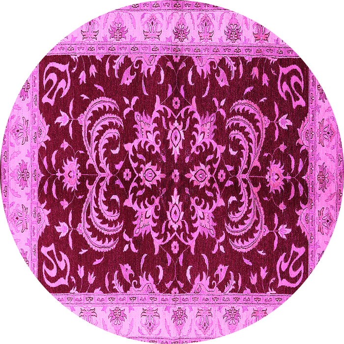 Round Oriental Pink Industrial Rug, urb2873pnk