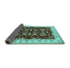 Sideview of Oriental Turquoise Industrial Rug, urb2873turq