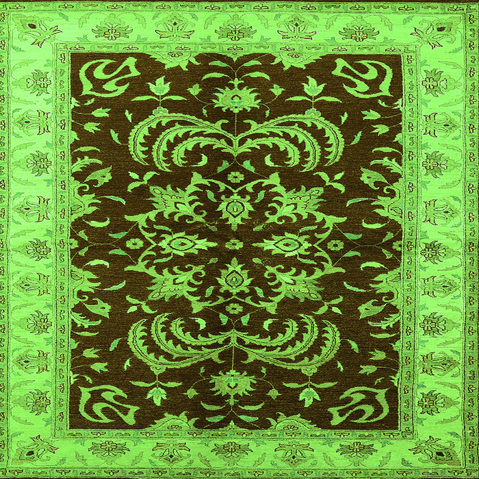 Square Oriental Green Industrial Rug, urb2873grn