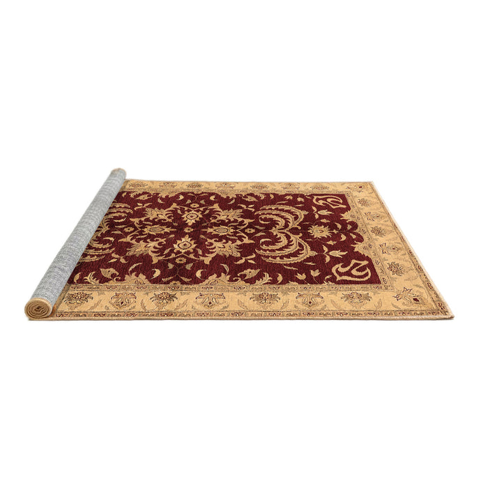 Sideview of Machine Washable Oriental Brown Industrial Rug, wshurb2873brn