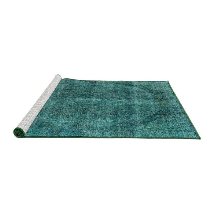 Sideview of Machine Washable Industrial Modern Light Sea Green Rug, wshurb2874