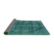 Sideview of Mid-Century Modern Light Sea Green Oriental Rug, urb2874