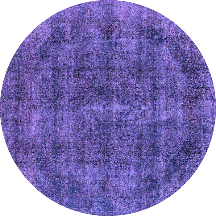 Round Machine Washable Oriental Purple Industrial Area Rugs, wshurb2874pur