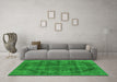 Machine Washable Oriental Green Industrial Area Rugs in a Living Room,, wshurb2874grn