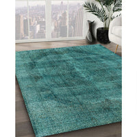 Mid-Century Modern Light Sea Green Oriental Rug, urb2874