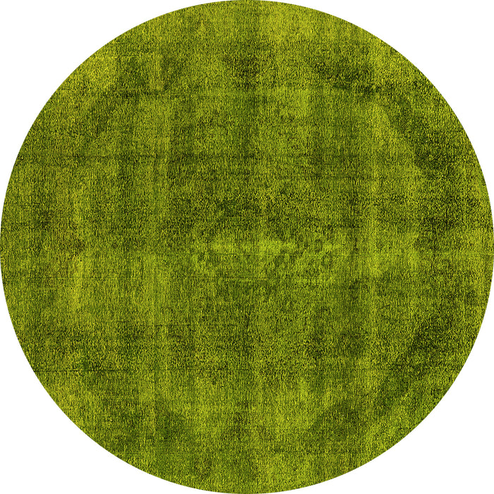Round Oriental Yellow Industrial Rug, urb2874yw