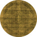 Round Oriental Orange Industrial Rug, urb2874org