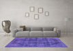 Machine Washable Oriental Purple Industrial Area Rugs in a Living Room, wshurb2874pur