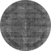 Round Oriental Gray Industrial Rug, urb2874gry