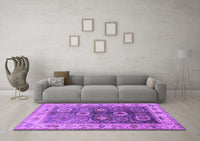 Machine Washable Oriental Purple Industrial Rug, wshurb2875pur