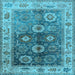 Square Oriental Light Blue Industrial Rug, urb2875lblu