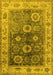 Machine Washable Oriental Yellow Industrial Rug, wshurb2875yw