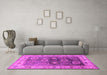 Machine Washable Oriental Pink Industrial Rug in a Living Room, wshurb2875pnk