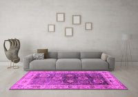 Machine Washable Oriental Pink Industrial Rug, wshurb2875pnk